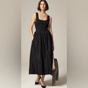 J. Crew Women's Black Drop-Waist Mixy Dress, Size XS